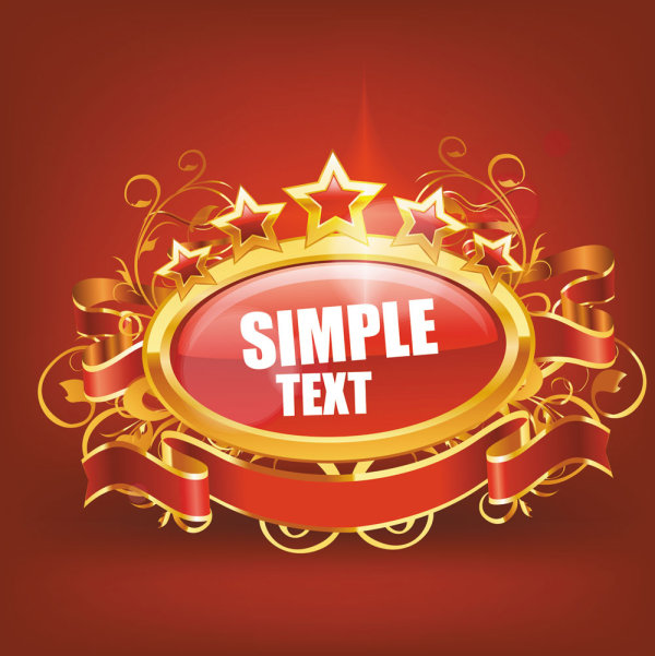 Beautiful red label 02 - vector material