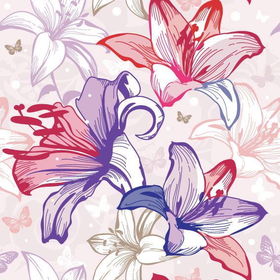 精美鲜花花纹02——矢量素材